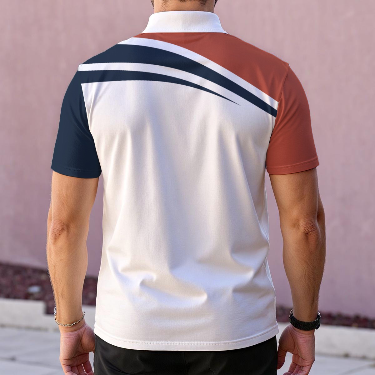 Harbor Low-Tide Polo — Terracotta Block - Afbeelding 2